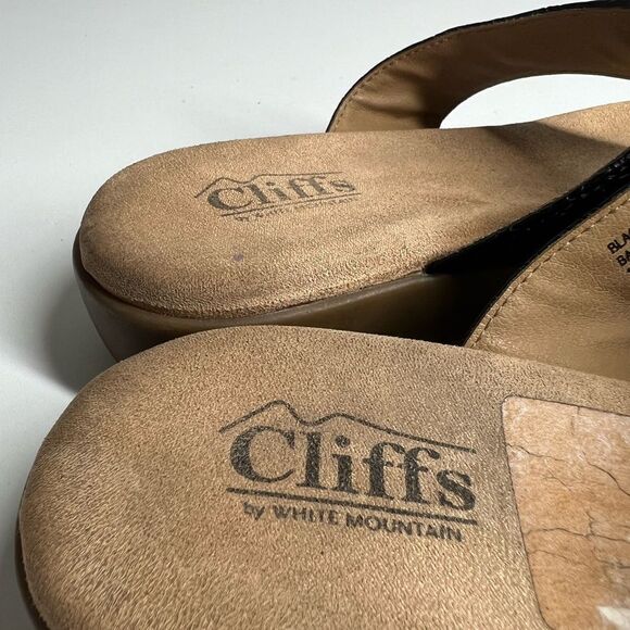 CLIFFS BY WHITE MOUNTAIN Women's Bailee Sandals Black Silver Size 10M - Picture 4 of 9